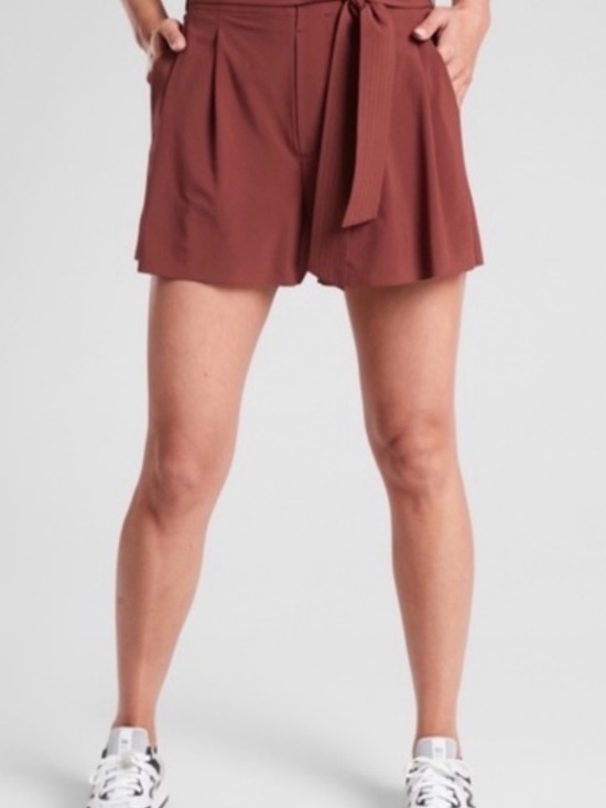 Athleta Pants - Athleta Cognac Brown Skyline II Paper Bag High Rise Shorts